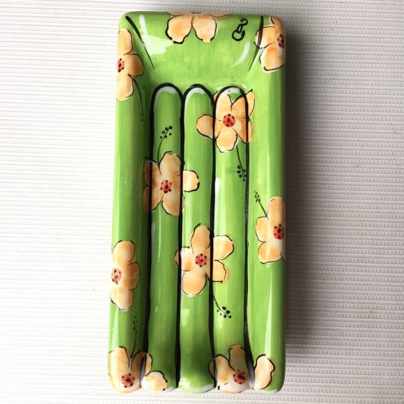 Clay Art Soap Dish Hawaiian Ocean Raft Floral Flower Tropical Beach House Decor - Picture 2 of 12